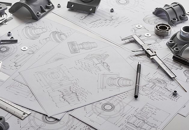 Engineer,Technician,Designing,Drawings,Mechanical,Parts,Engineering,Engine,Manufacturing,Factory